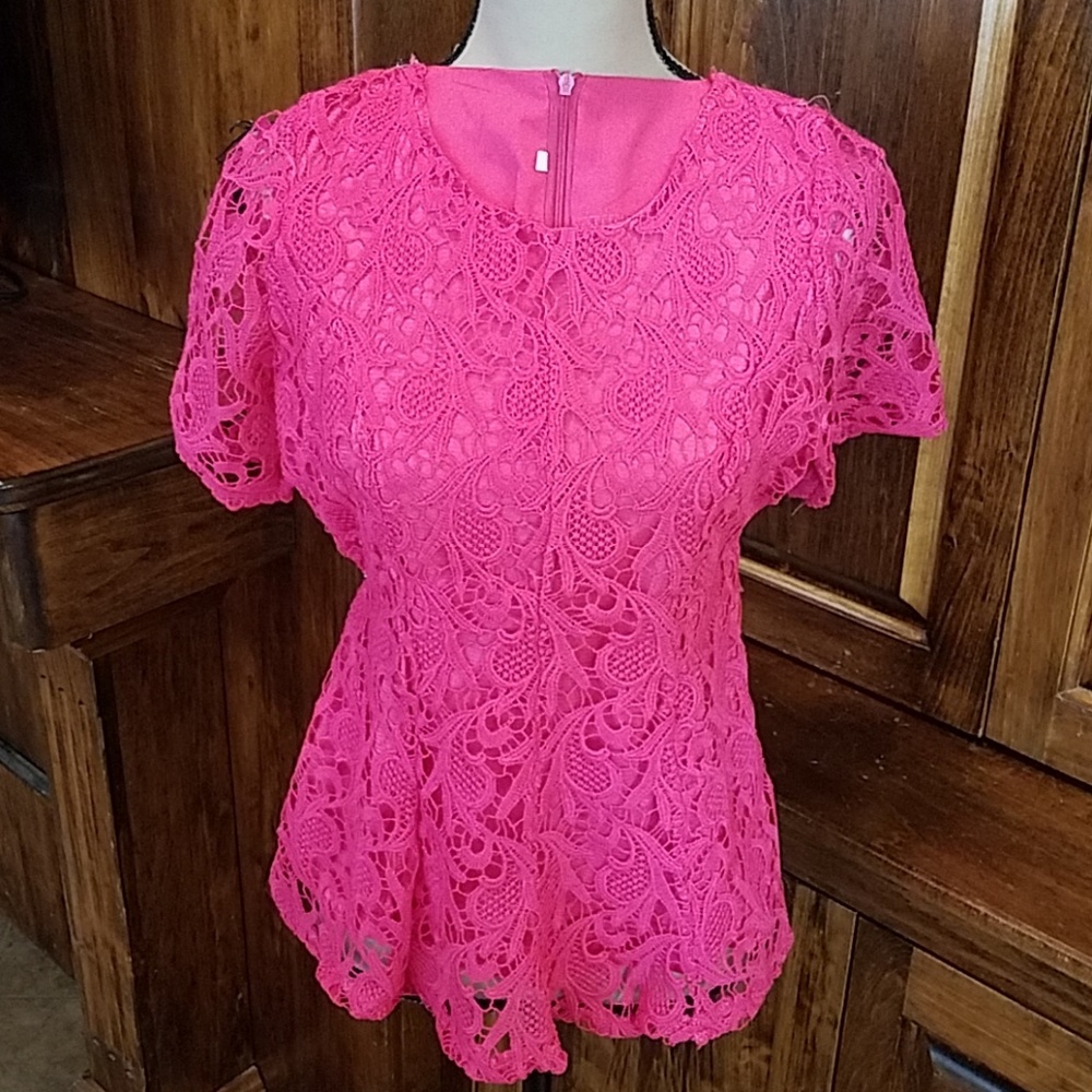 Pink Lace blouse size small